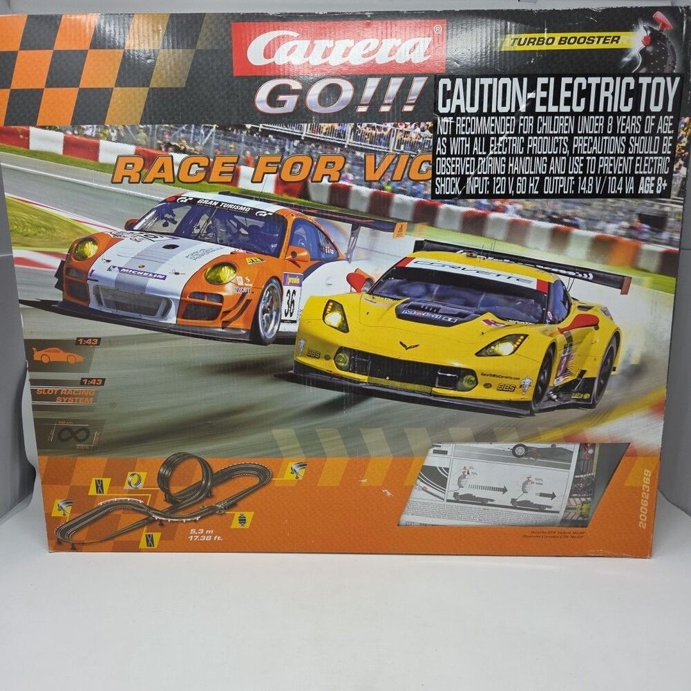 Carrera GO!!! Corvette & Porsche Turbo Booster Slot Racing System 20062369 WORKS